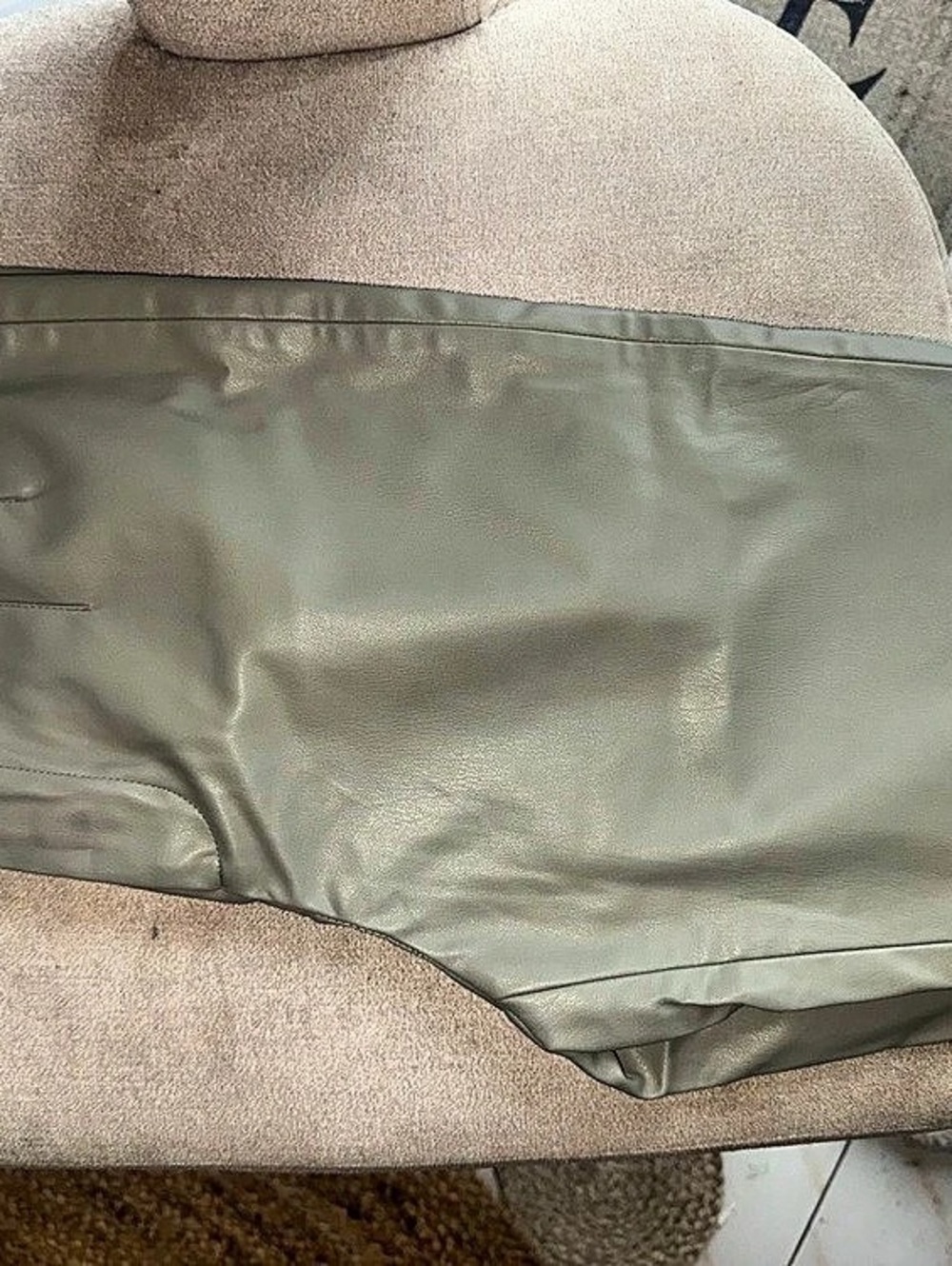 ZARA Faux Leather Straight Leg Pants in Green